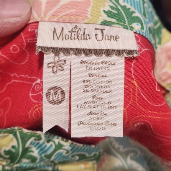MATILDA Jane Tunic Blouse Button Front Top Green Acres Size M - Picture 12 of 12